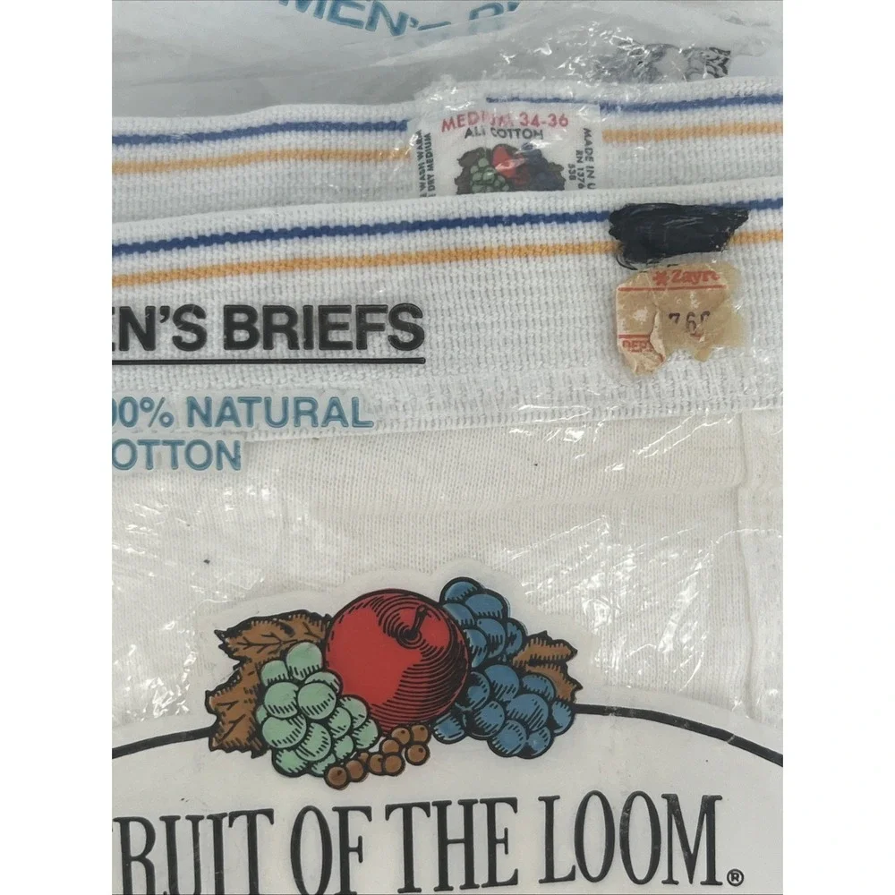 Vtg 2 NOS 1980s Fruit of The Loom Men's Medium 34-36 Briefs 3-Packs Sealed